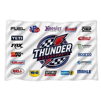 White Microfiber Dri-Lite Terry Sponsorship Rally Towel, 12x18, Sublimated Full Color
